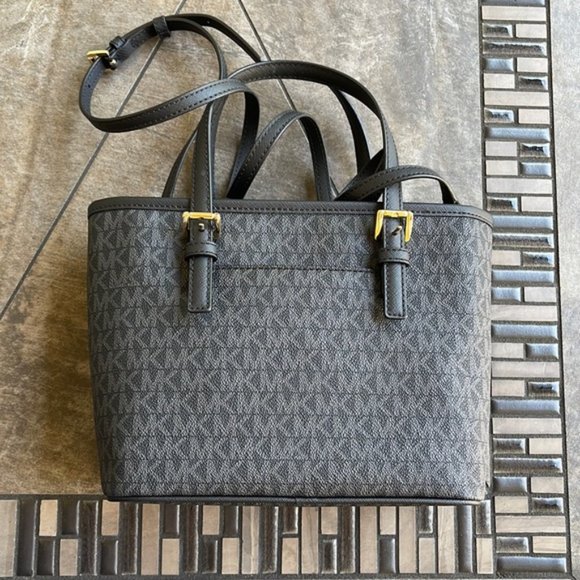 Michael Kors Jet Set Travel XS Carryall Tote Top Zip Tote Black - Picture 11 of 16